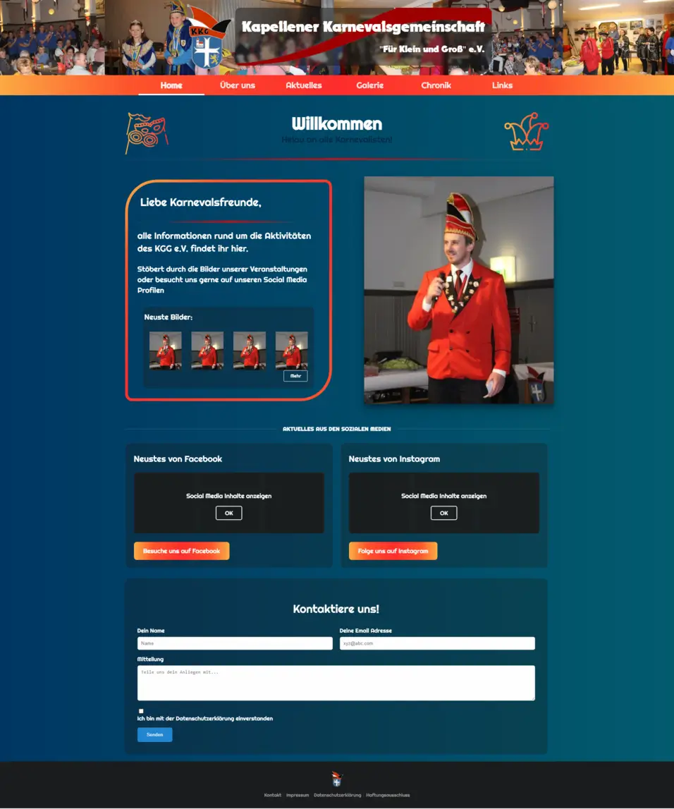 Vibrant and fun website for a carnival event